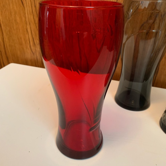 Set of 3 Coca Cola glasses Red, Grey, Smokey Grey - Picture 6 of 9
